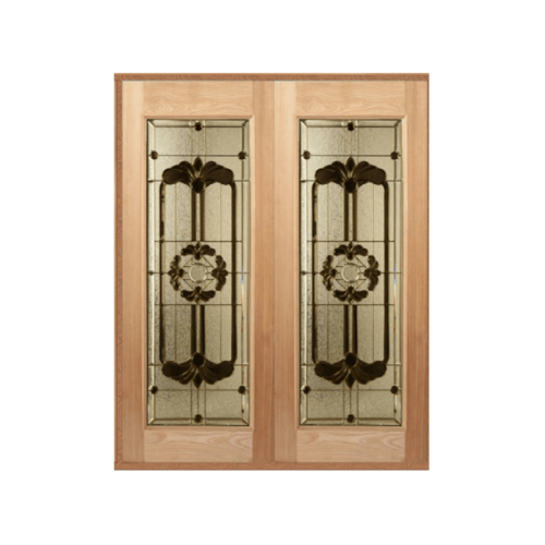 SET 1 ประตูกระจกไม้สยาแดง LOTUS-06 80x200 cm. (บานเดี่ยว)