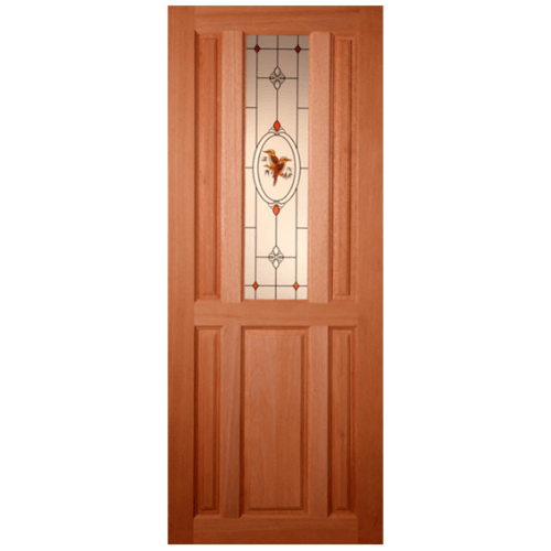 ประตูกระจกไม้สยาแดง SS 1 2 80X195 cm.