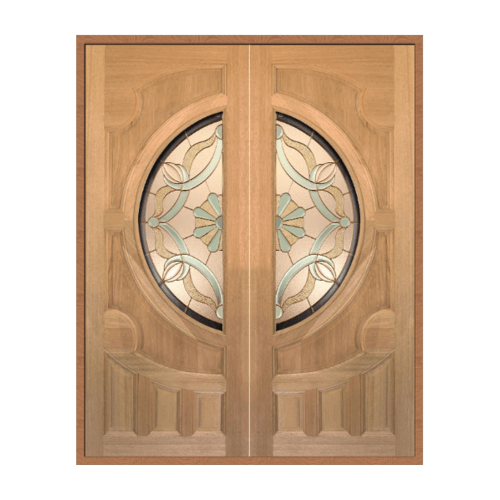 SET 1 ประตูไม้สยาแดง VANDA-02 160x200 cm.(ทำสี)