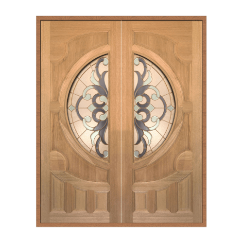SET 1 ประตูกระจกไม้สยาแดง VANDA-03 180x210 cm.