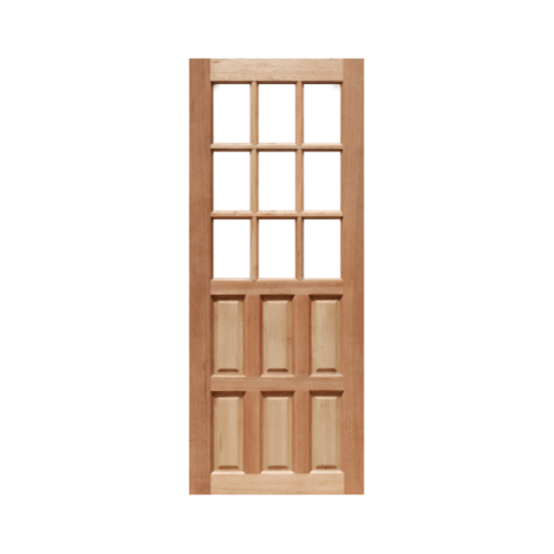 ประตูกระจกไม้สยาแดง ลูกฟักพร้อมกระจก MD03/02 100x200cm. MAZTERDOORS