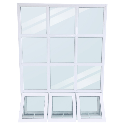 Wellingtan หน้าต่างโถงบันไดอลูมิเนียม ขนาด  149x200cm.  WFAW149200 สีขาว
