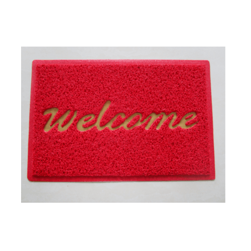 พรมเช็ดเท้าดักฝุ่น WELCOME ขนาด 40x60ซม.  สีแดง