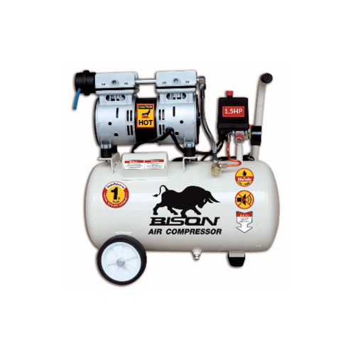 BISON ปั๊มลมไร้น้ำมัน 1.5 HP ขนาด 50 ลิตร รุ่น 2X550-50