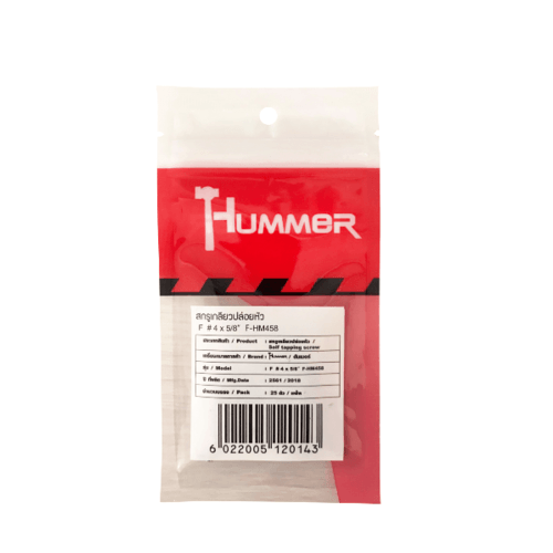 HUMMER สกรูเกลียวปล่อยหัว F-HM458 ขนาด 4x5/8(25ตัว/แพ็ค)