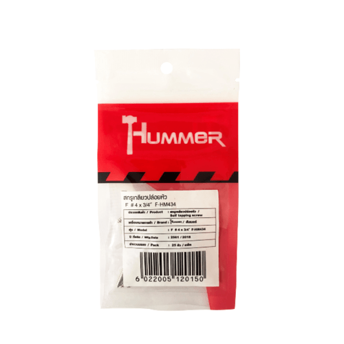 HUMMER สกรูเกลียวปล่อยหัว F-HM434 ขนาด 4x3/4(25ตัว/แพ็ค)