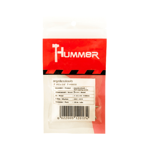 HUMMER สกรูเกลียวปล่อยหัว F-HM658 ขนาด 6x5/8(25ตัว/แพ็ค)