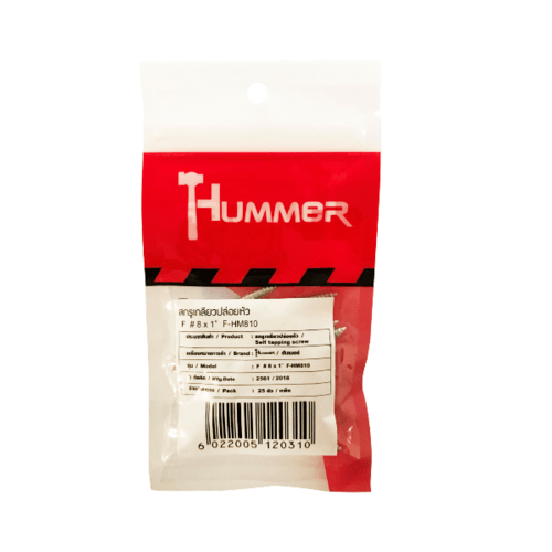 HUMMER สกรูเกลียวปล่อยหัว F-HM810 ขนาด 8x1 (25ตัว/แพ็ค)