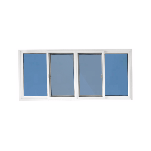 WELLINGTAN หน้าต่างไวนิล บานเลื่อน FSSF (กระจกสีฟ้าสะท้อนแสง) RBW004 240x110ซม. สีขาว พร้อมมุ้ง