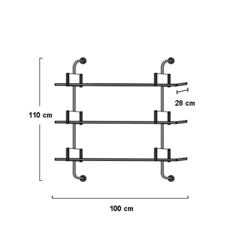 ชั้นวางของ DIY สามชั้น รุ่น SY004 ขนาด 28X100X110ซม.