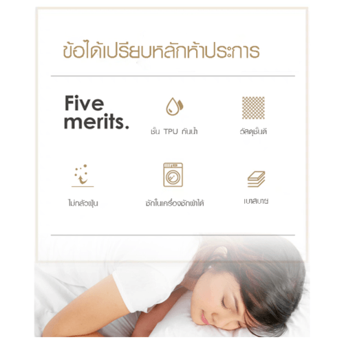 TRUFFLE ผ้าคลุมที่นอนกันน้ำและไรฝุ่น รุ่น JS02 150×200×25ซม.