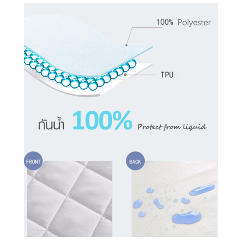 TRUFFLE ผ้าคลุมที่นอนกันน้ำและไรฝุ่น รุ่น JS02 150×200×25ซม.