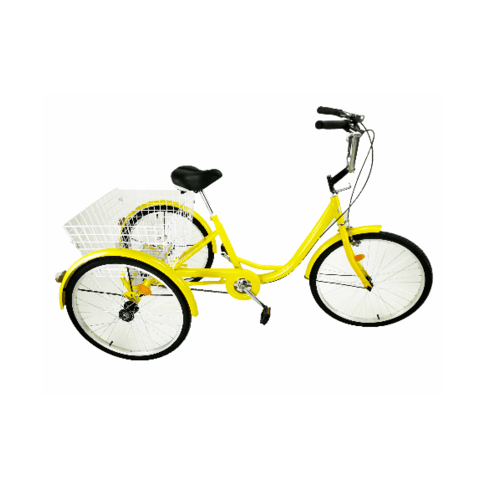 MASDECO จักรยานสามล้อผู้ใหญ่ ขนาด 24 นิ้ว ตระกร้าใหญ่ BL002 YL เหลือง