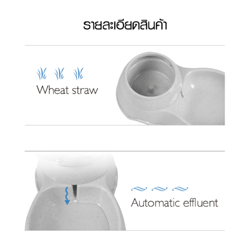 ชามให้น้ำสัตว์เลี้ยงอัตโนมัติ ความจุ 3.5ลิตร รุ่น BP031 ขนาด 17.5×32×30.5ซม. สีเทา  DUDUPETS