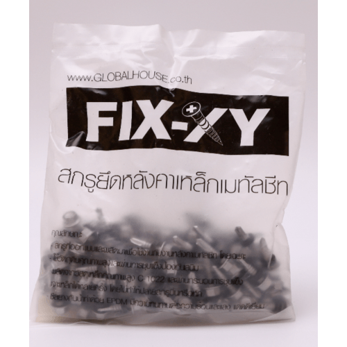 FIX-XY สกรูยิงเมทัลชีท ขนาด #10-16 ยาว 20มม. บรรจุ 100ตัว/ถุง สีเงิน