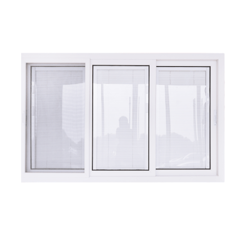 WELLINGTAN หน้าต่างไวนิล บานเลื่อน SFS (มู่ลี่) KWB1811-3P 180x110ซม. สีขาว พร้อมมุ้ง