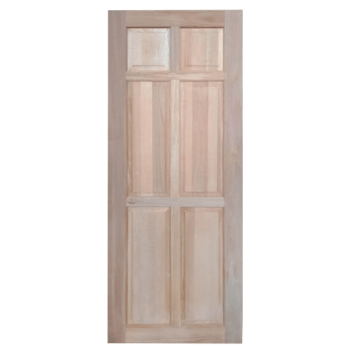 GREAT WOOD ประตูไม้แดง บานทึบ 6ฟัก  80x200ซม.  MYS-MD6 (6P)  