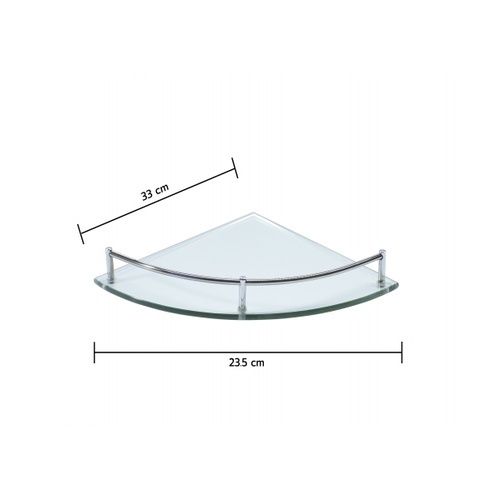 Verno ชั้นวางกระจกเข้ามุมขอบสแตนเลส 304 รุ่น PQS-8801-A ขนาด 33x23.5x4.5 ซม.