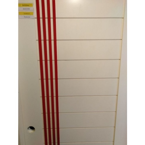 MJ ประตูไม้จริงทำสี ขนาด 80x200 cm. B80-WH/RED สีขาว