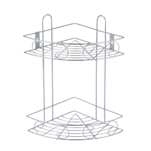 Iris ตะแกรงชั้นวางของอเนกประสงค์เข้ามุม 2 ชั้น รุ่น PQS-TQ-0805 ขนาด 13x31x14 ซม.