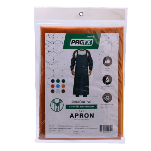 PROTX ผ้ากันเปื้อนPVC  95x120 ซม. YJ-19 สีส้ม