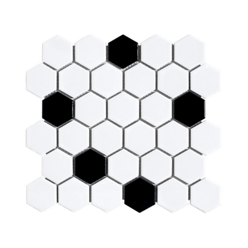 Marbella โมเสค 30x30x0.6 ซม. มาร์ก๊อต C0303TC ขาว-ดำ