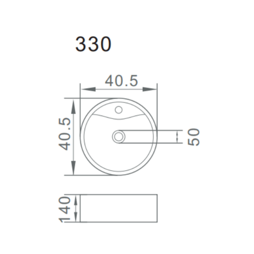 Verno อ่างล้างหน้าวางบนเคาน์เตอร์ก๊อกบนอ่าง **ไม่รวมก๊อก** รุ่น อันนา VN-330