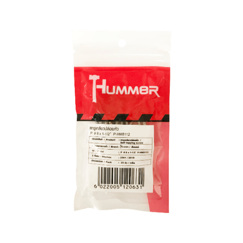 HUMMER สกรูเกลียวปล่อยหัว P-HM8112 ขนาด 8X1-1/2 (25ตัว/แพ็ค)