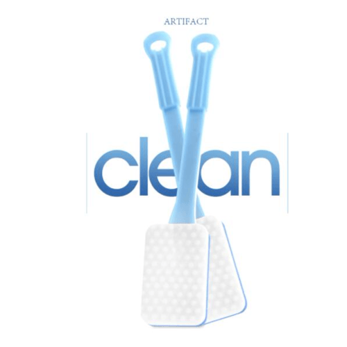 ICLEAN แปรงฟองน้ำเมลามีนขัดห้องน้ำ ขนาด 6x10x2.5 ซม. รุ่น HDB 02 BLU/WHT สีฟ้าขาว