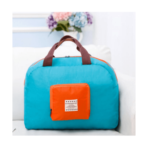 กระเป๋าอเนกประสงค์แบบพับได้ รุ่น ZRH-027-BB ขนาด 45x32 cm สีฟ้า-ส้ม