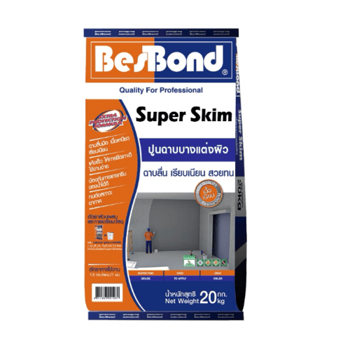 BESBOND ปูนฉาบแต่งผิว SUPER SKIM 20 กก. สีเทา