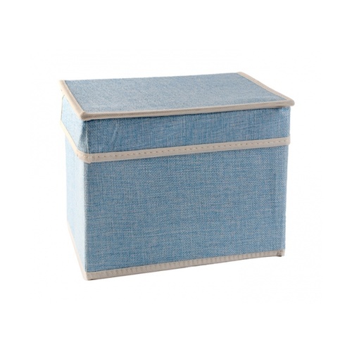 USUPSO กล่องเก็บของ Simple linen สีน้ำเงิน
