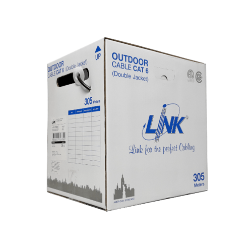 LINK สายแลน CAT6 UTP LINK OUT DOOR 305เมตร รุ่น US-9106 สีขาว