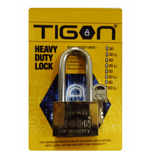กุญแจ tigon ชุบทอง 60 มิล คอยาว
