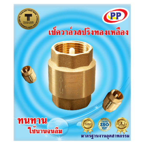 PP เช็ควาล์วสปริงทองเหลือง 3/4 รุ่น 30020