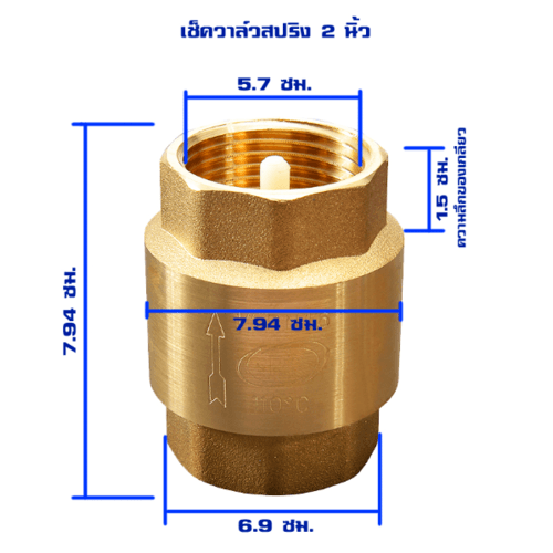 PP เช็ควาล์วสปริงทองเหลือง 2