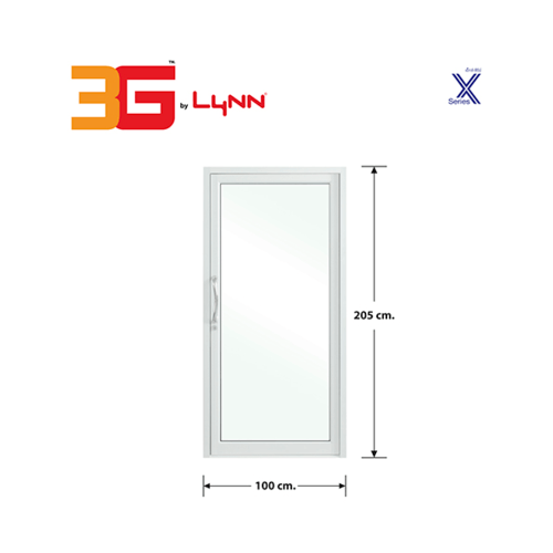 3G (X-Serie) ประตูอะลูมิเนียม บานสวิงเดี่ยว 100x205ซม. สีขาว
