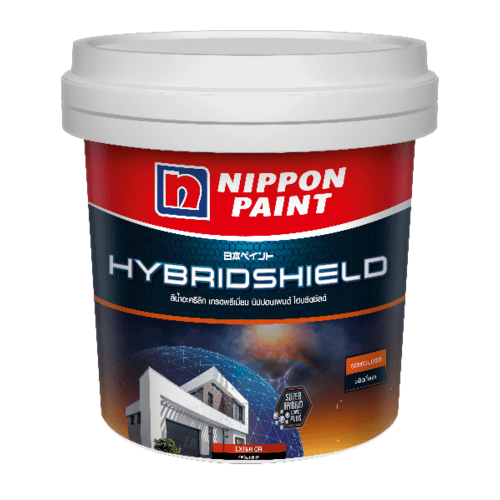 NIPPON PAINT สีน้ำภายนอก HYBRIDSHIELD กึ่งเงา ขนาด 2.5 แกลลอน เบส A