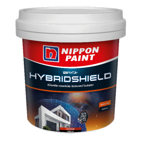 NIPPON PAINT สีน้ำภายนอก HYBRIDSHIELD กึ่งเงา ขนาด 2.5 แกลลอน เบส B