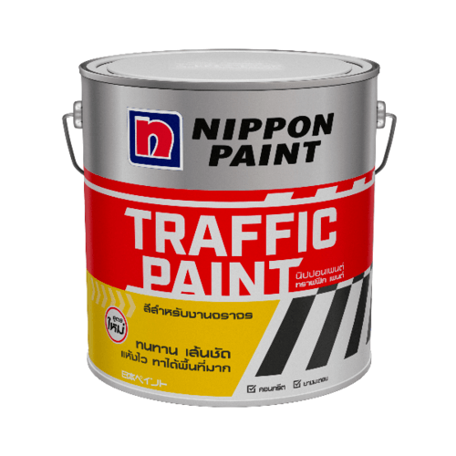 NIPPON PAINT สีจราจร ชนิดสะท้อนแสง ขนาด 3 ลิตร สีดำ