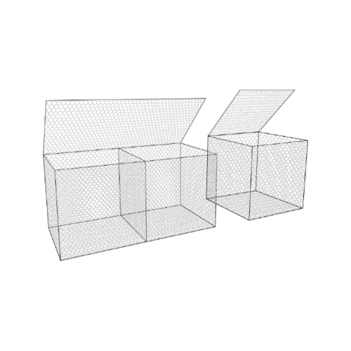 กล่องเกเบี้ยน (Gabion Box) ขนาด 1x2x1ม. ชนิดไม่หุ้ม PVC (ลวดทำโครง3.9มม.ลวดตาข่าย3.0มม.ลวดผูกล่อง 2.2มม.ขนาดตา 10x12ซม.)