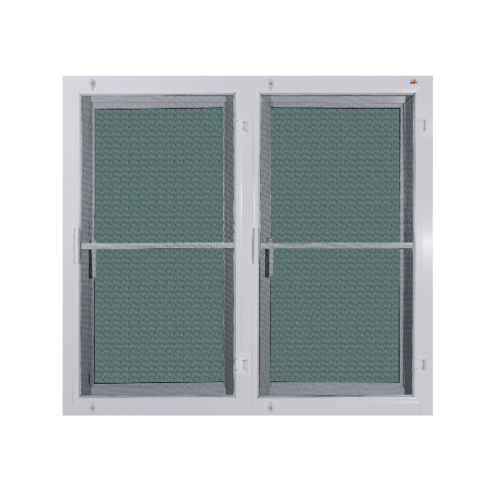 A PLUS PLATINUM หน้าต่างอะลูมิเนียม บานเปิดคู่ A-P/014 120x110ซม. สีขาว พร้อมมุ้ง