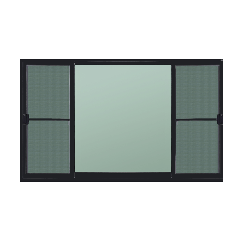 A PLUS SAHARA หน้าต่างอะลูมิเนียม บานเลื่อน FSSF WB01 180x110ซม. สีดำด้าน พร้อมมุ้ง