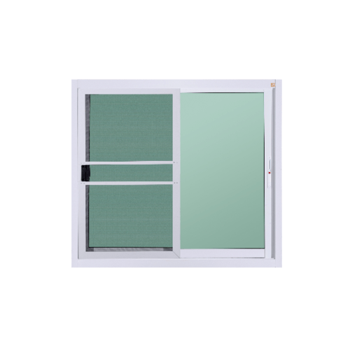 A PLUS LIKE หน้าต่างอะลูมิเนียม บานเลื่อน SS 100x100ซม. สีขาว พร้อมมุ้ง