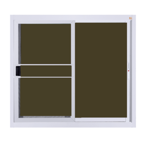 A PLUS LIKE หน้าต่างอะลูมิเนียม บานเลื่อน SS (กระจกสีชา) 120x108ซม. สีขาว พร้อมมุ้ง