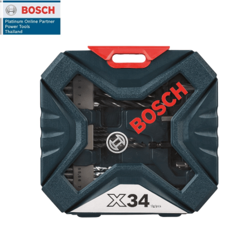 BOSCH ชุดดอกไขควงและดอกเจาะ  X-Line 34 ชิ้น สีน้ำเงิน