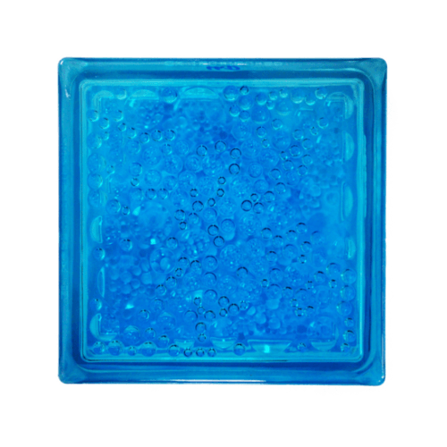 ช้างแก้ว บล็อกแก้วสี ฟองแก้ว N-008/941 190x190x80 มม. สีฟ้า
