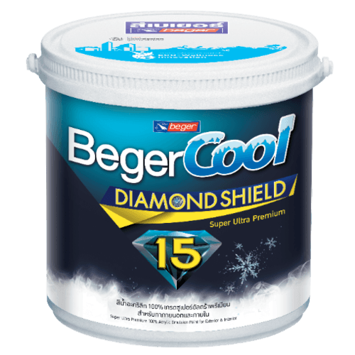 Beger สีน้ำอะครีลิคเบเยอร์คูล ไดมอนด์ชิลด์ 15 ปี ชนิดเนียน 3.5ลิตร เบส A