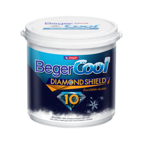 Beger สีน้ำอะครีลิค เบเยอร์คูล ไดมอนด์ชิลด์ 10 ปี ชนิดกึ่งเงา 3.5ลิตร เบส D