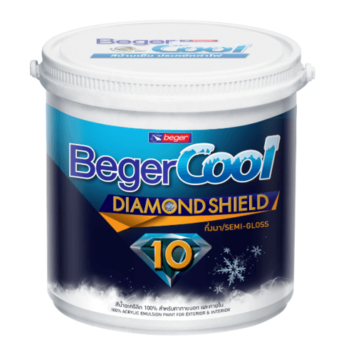Beger สีน้ำอะครีลิค เบเยอร์คูล ไดมอนด์ชิลด์ 10 ปี ชนิดกึ่งเงา 3.5ลิตร เบส B